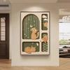 Pintura Decorativa Antigua de Gato para Sala de Estar Retro Dibujo Animado Animal Pintura de Piso Fondo de Sofá Pintura Colgante Murales de Entrada