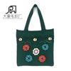 Amazon Lã de Crochê Bordada à Mão Portátil Feminina Cross-border Handmade Bolsa de Ombro Tecida Mori Girl Malha Bolsa de Compras