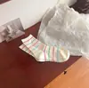 Meias Coloridas de Bolinhas Outono Coreano para Meninas Meia de Cano Médio Listradas com Bolinhas Brancas Japonesas Fofas
