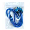 Cable de Carga Rápida 3 en 1 de 100W con Trenzado de Nylon para Teléfonos Móviles Apple y Android TYPE-C, Directo de Fábrica