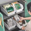 Caja de Almacenamiento para Refrigerador de Cocina Cesta de Almacenamiento Caja Inclinada para Huevos Verduras Cesta de Almacenamiento de Grado Alimenticio Almacenamiento en Gabinete