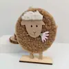 Adornos de Ovejas de Fieltro de Lana Creativos Transfronterizos, Lindas Decoraciones de Muebles de Madera, Accesorios de Decoración de Escritorio, Decoraciones