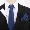 Corbata azul de tres piezas para hombre, corbata formal, suministro directo de fábrica, transfronterizo