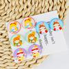 Pendientes de pintura al óleo japonesa con diseño de chica, sencillos, redondos, perforados, de dibujos animados, hechos a mano, material para pendientes