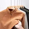 2026 Nueva Camiseta Térmica de Media Cremallera Elástica de Doble Cara Cepillada para Hombre Transfronteriza