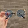 Nuevas y lindas gafas de sol con lazo para niños, venta al por mayor, tendencia de moda, gafas de sol salvajes, gafas de metal para niños