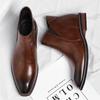 Botas Chelsea Prontas de Fabricante Masculinas Temporada Zíper Americano Mais Veludo Tamanho Grande Tendência Transfronteiriça Botas Curtas Tendência Dropshipping