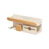 Organizador multi-funcional de pared color crema para cepillos de dientes y cosméticos para el tocador del baño