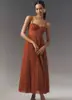 Nuevo vestido de noche, sexy vestido largo sin espalda con tirantes finos, sin mangas, escote en V pronunciado, ajustado al cuerpo, vestido de dama de honor para mujer