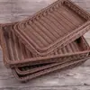 Cesta de Frutas, Cesta de Pan, Cesta de Exhibición para Supermercado y Hotel, Cesta de Exhibición, Cesta de Almacenamiento Tejida a Mano, Cesta Tejida de Ratán, Tejido de Ratán Artificial