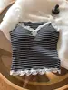Exquisita Camisola con Lazo y Hermoso Encaje en la Espalda para Mujer, Ropa Interior y Exterior de Verano con Copas, Hermoso Top Base para la Espalda