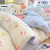 Hellokitty Sanrio Gato Kt Dibujo Animado Juego de Tres o Cuatro Piezas de Algodón Puro Lindo Dibujo Animado Juego de Funda Nórdica de Algodón Amigable con la Piel