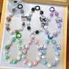 Cadena para teléfono con lazo y cuentas cuadradas transfronteriza, llavero, accesorio colgante de moda para bolso de niña, regalo pequeño, venta al por mayor