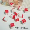 [Rosa Camelia] Material Rojo con Perlas Accesorios Cadena para Teléfono Móvil DIY Dulces Accesorios de Perlas Sueltas Joyería Hecha a Mano