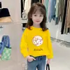Camiseta de Manga Larga de Algodón Puro para Niños para Primavera y Otoño, Top Holgado Lindo para Niñas, Camiseta Básica Versátil para Niños Mayores en Primavera y Otoño
