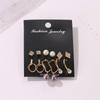 Europa y Estados Unidos pendientes de traje de temperamento de venta caliente moda perla geométrica 6 pares de pendientes joyería de oreja transfronteriza al por mayor