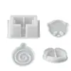 Chunqi ins lindo oso remolino redondo posavasos caja de almacenamiento base soporte de exhibición yeso molde de silicona