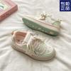 Tênis de Renda para Mulheres 2025 Novos Sapatos Brancos de Solado Grosso Super Populares Sapatos Femininos de Outono Versáteis Sapatos Casuais para Estudantes