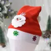 Gorro de Navidad para niños con luces niños adulto gorro de felpa con aplicación regalo de Navidad para jardín de infantes gorro rojo luminoso