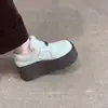 Zapatos Planos de Felpa Estilo Retro con Suela Gruesa y Punta Redonda de Boca Profunda para Mujer 2025 Otoño Nuevos Mocasines Versátiles con Diseño de Suela Gruesa