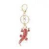 Chaveiro de liga de zinco de crocodilo com strass e diamantes europeu e americano, chaveiro de réptil, pingente de nicho para mochila, atacado