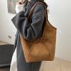 Bolso de Hombro Retro Francés con Lazo Bajo el Brazo Nuevo de Gran Capacidad Casual Tipo Cubo Bolso de Mano de Textura Escarchada para Mujer