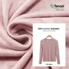 Camiseta blanca de manga larga para mujer con mezcla de lana, hecha de Tencel Lyocell, para otoño e invierno 2026, corte ajustado, elástica y adelgazante, con diseño de cuello en U