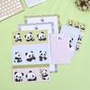 Lindo Panda Sobre Papel Membretado Traje Pequeño Fresco Pareja Dibujo Animado Carta de Amor Postal Tarjeta de Felicitación Papel Membretado Regalo
