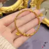 Loja de ouro com pulseira de contas de flor de ouro brilhante, cabaça, miçangas disco, feminina, flash, ouro quebrado, moda, joia versátil para namorada