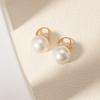 Aretes de Hebilla de Oreja de Perla Simple Retro Francés para Desplazamiento Diario, Combinan con Todo, Aretes de Moda de Alta Gama de Lujo Ligero, Venta al por Mayor para Mujeres