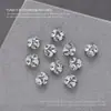 Arte de Unha Cristal Branco Fundo Aberto Pilha de Diamante Redondo Estéreo Strass em Unhas Pilha Multifacetada Joia de Diamante 10 Peças