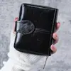 2023 transfronteiriço nova carteira curta feminina óleo cera couro vintage moeda bolsa fivela moeda bolsa feminina carteira pequena