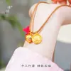Cadena de Suéter Estilo Chino Vintage de Xizang Collar para Clavícula con Colgante de Calabaza del Dios de la Riqueza y la Fortuna en Latón Chapado en Oro