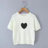 Blusa de Tricô Manga Curta Color Block Coração Versátil Gola Redonda Tema Amor Suave Estilo Coreano Transfronteiriço Cores Novas Primavera/Verão 2026