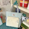 Bolsa de Ombro Simples Color Block para Mulheres, Leve e de Grande Capacidade Mochila Escolar para Estudantes do Ensino Médio, Bolsa de Ombro Transversal Casual para o Dia a Dia
