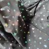 Estampagem Dourada de Floco de Neve, Estampagem Dourada de Estrela, Tecido Macio e Sedoso, Chiffon 75D com Estampagem Prateada, Tecido para Vestido e Camisa em Estoque