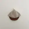 Chapéu de Bebê Coreano Outono Inverno Novo Chapéu de Aba Curta Listrado Bico de Pato para Meninos Meninas Quente Criança Pequena Boné de Baseball