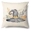 Funda de Almohada Halloween Calabaza Divertida Transfronteriza Amazon Estampado de Lino Funda Decorativa para Cojín de Sofá del Hogar
