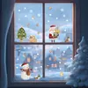 3 Hojas/Set Pegatinas Estáticas Navideñas Nuevas para Ventana Dibujos Animados Lindo Papá Noel Muñeco de Nieve Pegatinas Decorativas para Ventana de Cristal