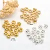Ouro 18K Contas Cilindro Contas Espaçadoras de Engrenagem Contas de Transferência Espaçador Fio Trançado DIY Pulseira com Contas Acessórios de Joalheria Acessórios Atacado