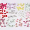 Fita com Folhas Flor Pequena Rosa Feita à Mão Laço Pequeno Chinelos Acessórios para Roupas Fita de Poliéster Material para Faixa de Cabeça