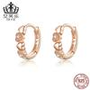 Pendientes de Amor de plata esterlina caliente transfronterizos, pendientes de moda con forma de corazón chapados en oro rosa, s925 para mujer, venta directa de fábrica