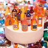 Mini Garrafa de Vinho Pequena de Simulação Mista Garrafa de Bebida Garrafa dly Feita à Mão Acessórios de Resina Brinquedo