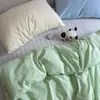 Estilo ins bloco de cores listrado todo algodão algodão lavado conjunto de quatro peças algodão puro lençol confortável conjunto de três peças dormitório estudantil 4 jogos de cama