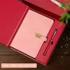 Caderno A5, Estilo Simples de Negócios, Diário de Aparência Sofisticada, Couro Macio, Espessado, com Fivela, Personalizável, Pode Ser Impresso com Logo