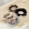 Goma para el pelo de malla plisada estilo coreano para mujer, simple y no daña el cabello, banda elástica para el pelo para peinados de moño
