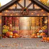 Bestseller transfronterizo Acción de Gracias otoño pancarta para puerta de garaje fondo de calabaza de otoño espantapájaros cubierta de puerta telón de fondo de fiesta