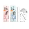 Xiaoyuer Juego de Reglas de Plástico para Estudiantes Juego de Cuatro Piezas Regla Dura de Ángulo Recto Interior para Jóvenes Juego de Reglas de 20cm Venta al por Mayor