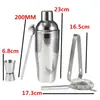 Novo Conjunto de Coqueteleira de Aço Inoxidável 750ml Copo Tubarão Coqueteleira 5 Peças Ferramentas de Bar para Misturar