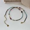 Nuevo Collar de Piedra Natural Colorido Contrastante con Diseño Personalizado, Estilo Lujo Ligero Cuentas Checas Enfiladas Cadena para Clavícula para Mujer